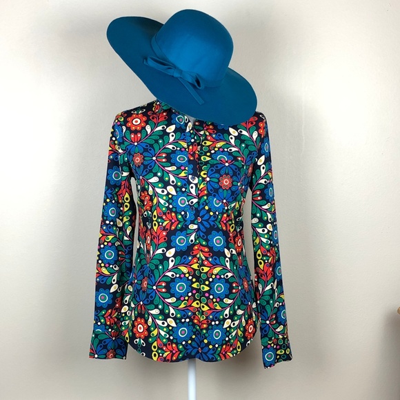 Merona Tops - MERONA | Psychedelic Flower Child Hippie Groovy XS